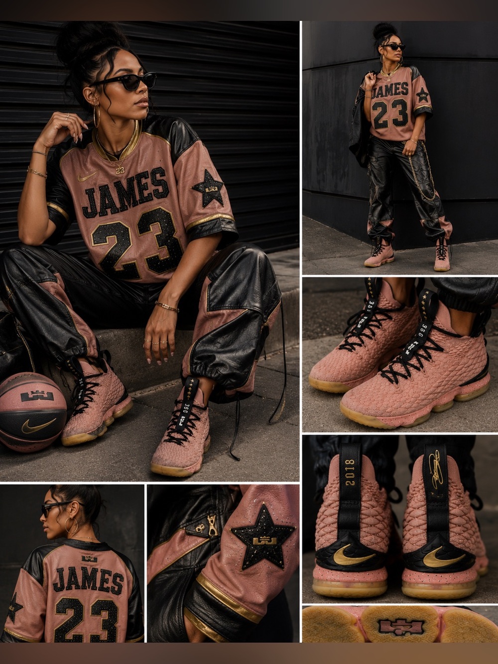 🔥 Nike LeBron 15 Hollywood Rust Pink Gold Sneakers 6Y / Women’s 7.5